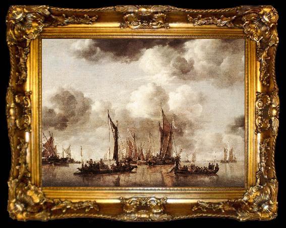 framed  CAPELLE, Jan van de Dutch Yacht Firing a Salvo fg, ta009-2